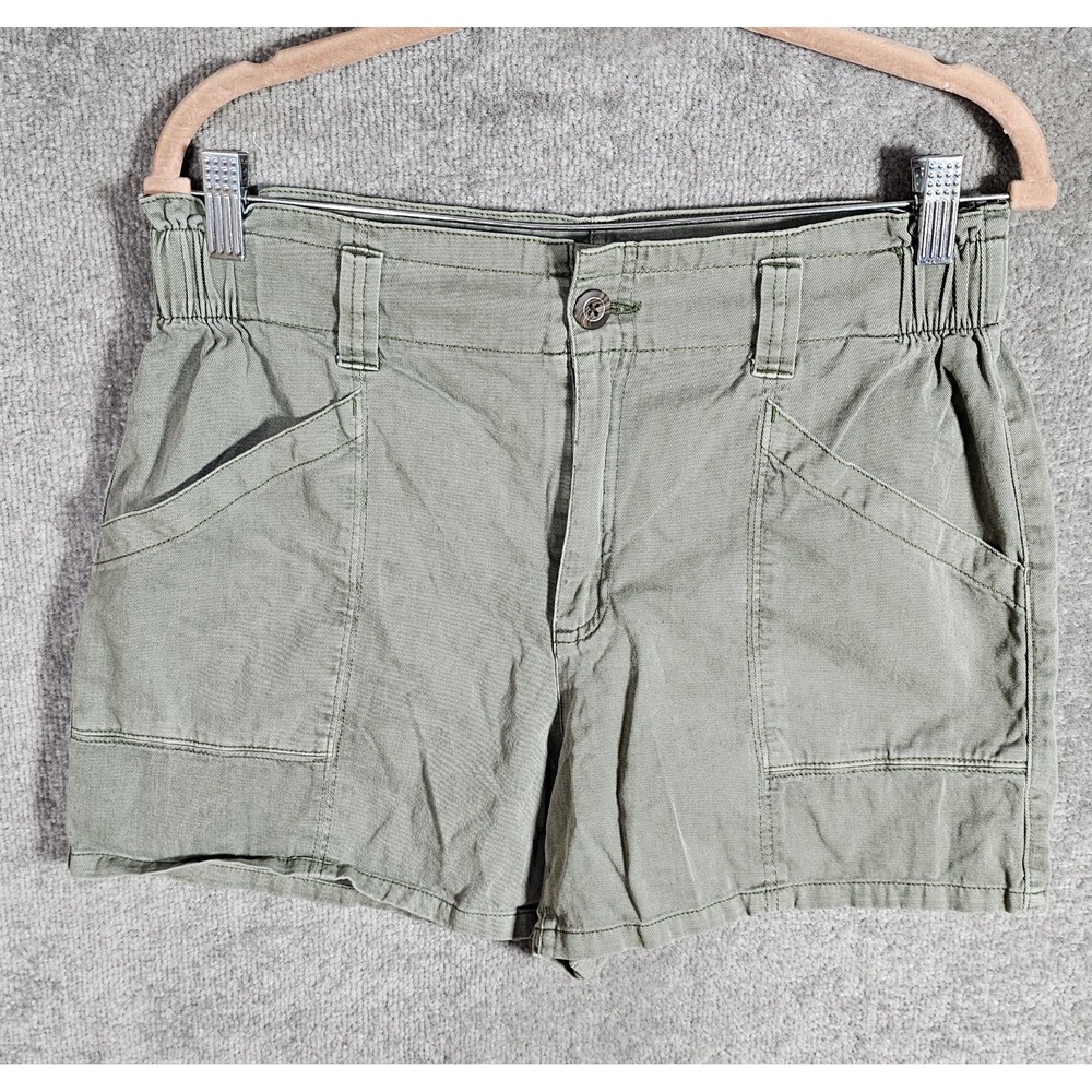 Old Navy Femme Workwear Shorts Womens Size Medium Pine Green High Rise Pockets